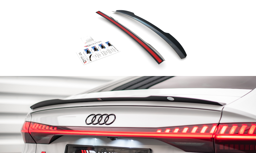 Maxton Design Spoiler CAP passend für Audi A7 C8 / C8 S-Line / S7 C8 / RS7 C8 schwarz Hochglanz
