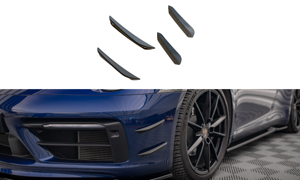 Maxton Design Stoßstangen Flaps Wings vorne Canards passend für Porsche 911 Carrera Aero 992