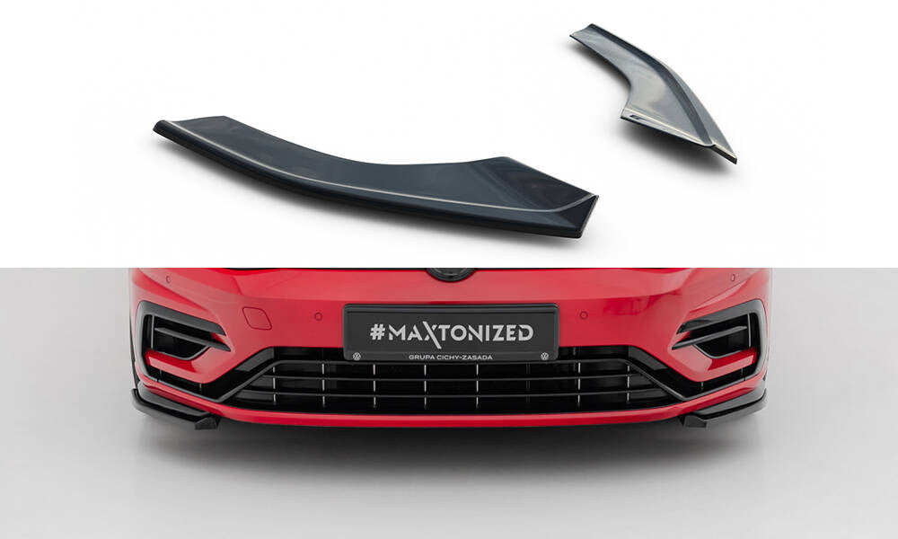 Maxton Design Street+ Spoilerlippe Front Ansatz passend für VW Golf R / R-Line Mk7 Facelift schwarz Hochglanz