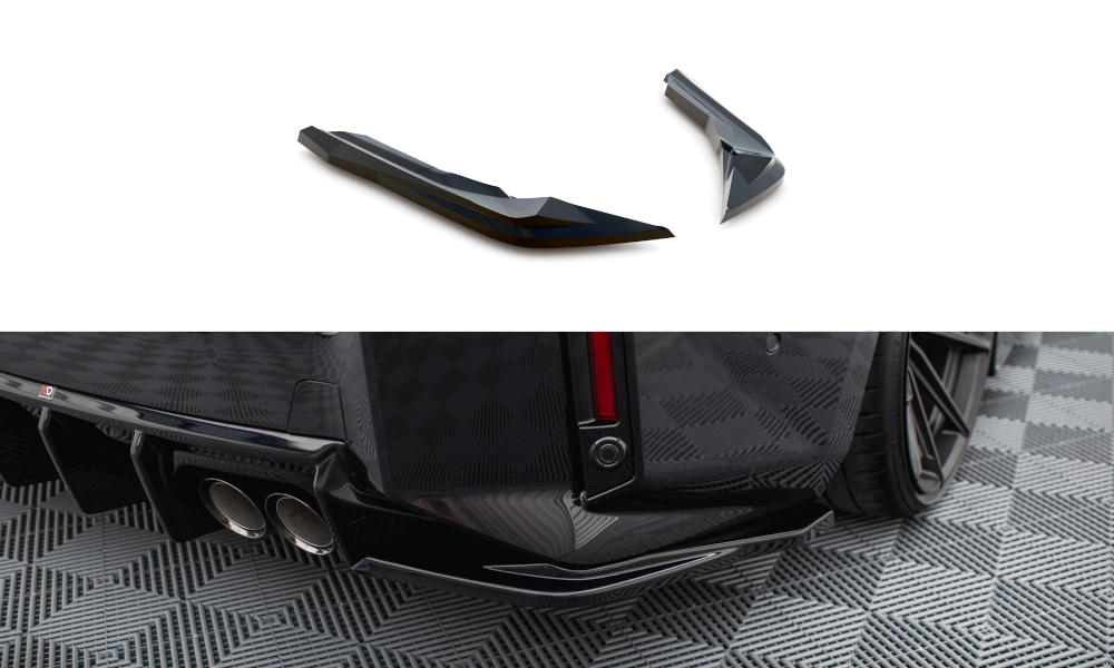 Maxton Design Heck Ansatz Flaps Diffusor V.3 passend für (Für heckansatz v.1) BMW M2 G87 schwarz Hochglanz