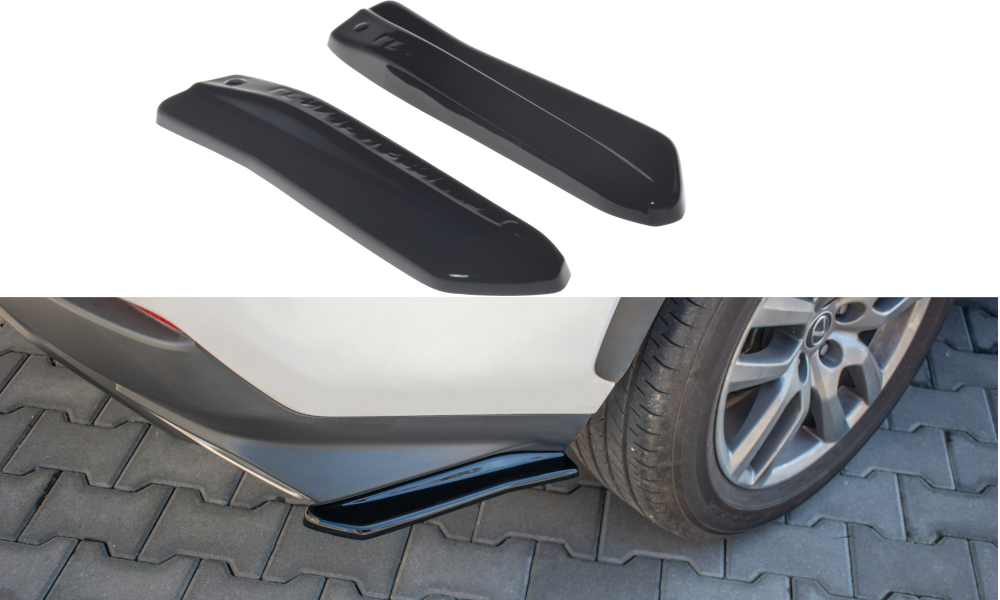 Maxton Design Heck Ansatz Flaps Diffusor passend für Lexus NX Facelift schwarz Hochglanz