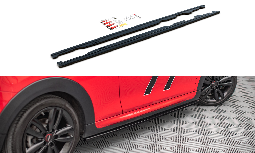 Maxton Design Street+ Seitenschweller Leisten passend für Mini Cooper S John Cooper Works F56 schwarz Hochglanz