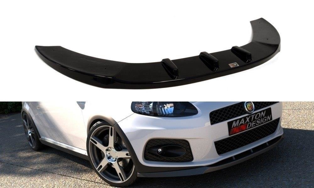 Maxton Design Street+ Spoilerlippe Front Ansatz V.1 passend für FIAT GRANDE PUNTO ABARTH schwarz Hochglanz