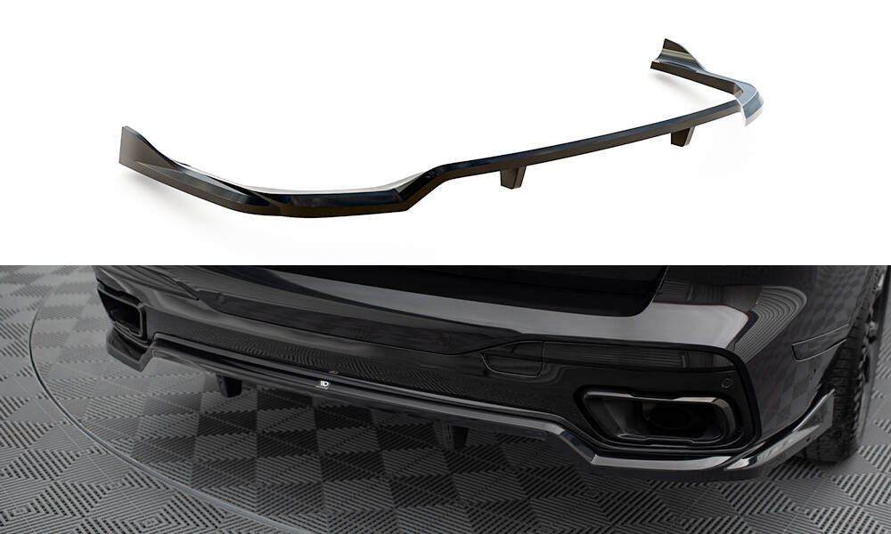 Maxton Design Street+ Mittlerer Diffusor RACE passend für BMW X7 M-Paket G07 Facelift schwarz Hochglanz
