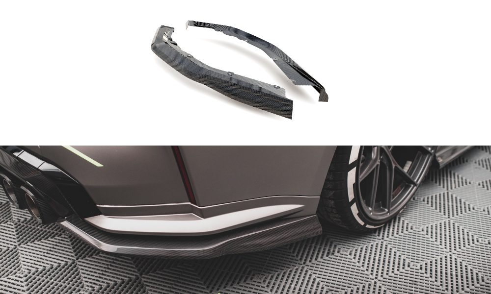 Maxton Design Prepreg Carbon Fiber Heck Ansatz Flaps Diffusor passend für BMW M4 G82 / G82 Facelift