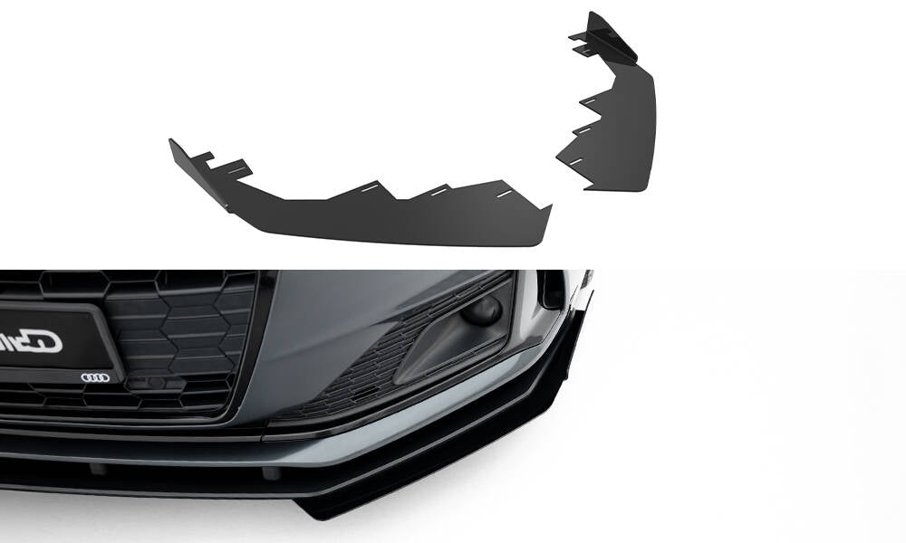 Maxton Design Front Stoßstange Flaps passend für Audi A5 F5 Facelift schwarz Hochglanz