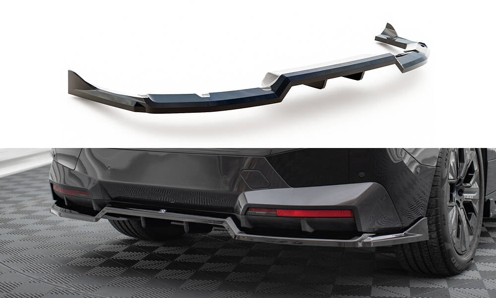 Maxton Design Street+ Mittlerer Diffusor RACE passend für BMW iX M-Paket i20 schwarz Hochglanz