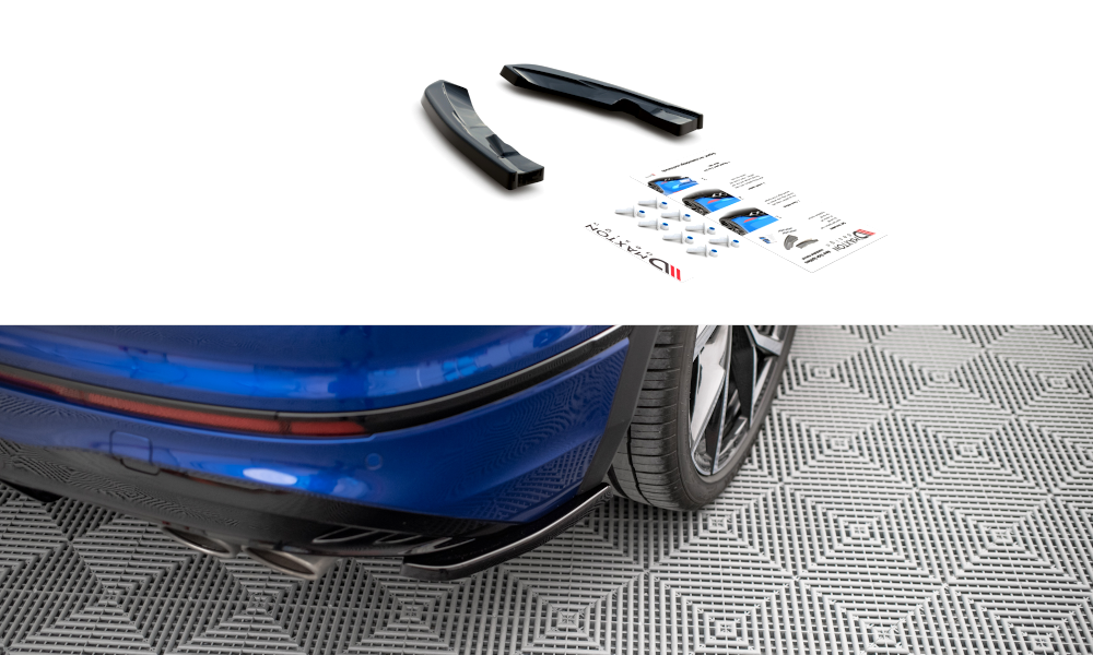 Maxton Design Heck Ansatz Flaps Diffusor passend für VW Tiguan R Mk2 Facelift schwarz Hochglanz