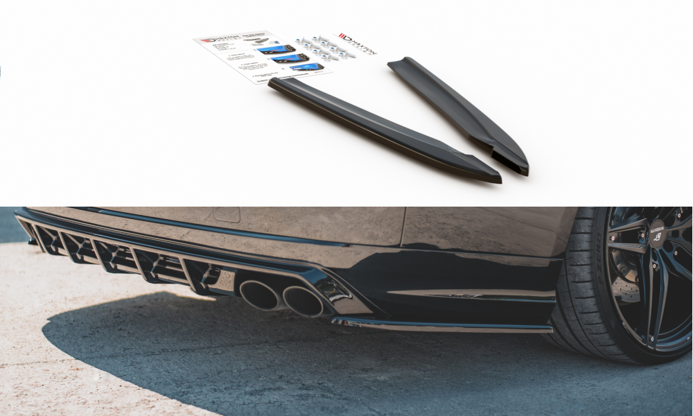 Maxton Design Heck Ansatz Flaps Diffusor V.2 passend für Audi S8 D4 Facelift schwarz Hochglanz