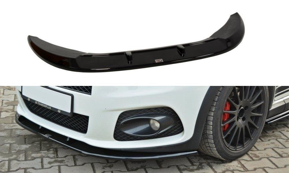 Maxton Design Street+ Spoilerlippe Front Ansatz V.2 passend für FIAT GRANDE PUNTO ABARTH schwarz Hochglanz