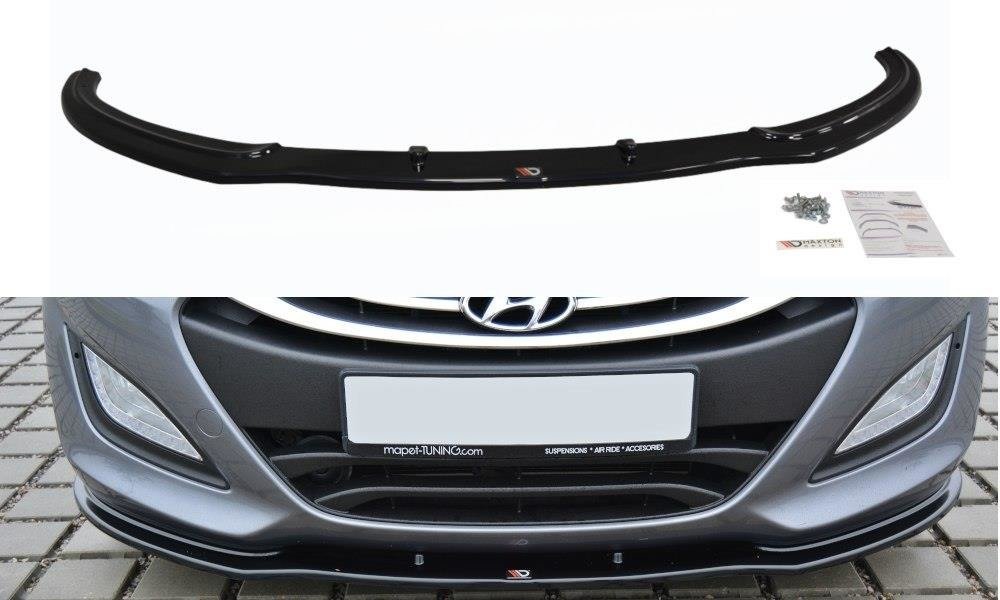 Maxton Design Street+ Spoilerlippe Front Ansatz passend für Hyundai i30 mk.2 schwarz Hochglanz