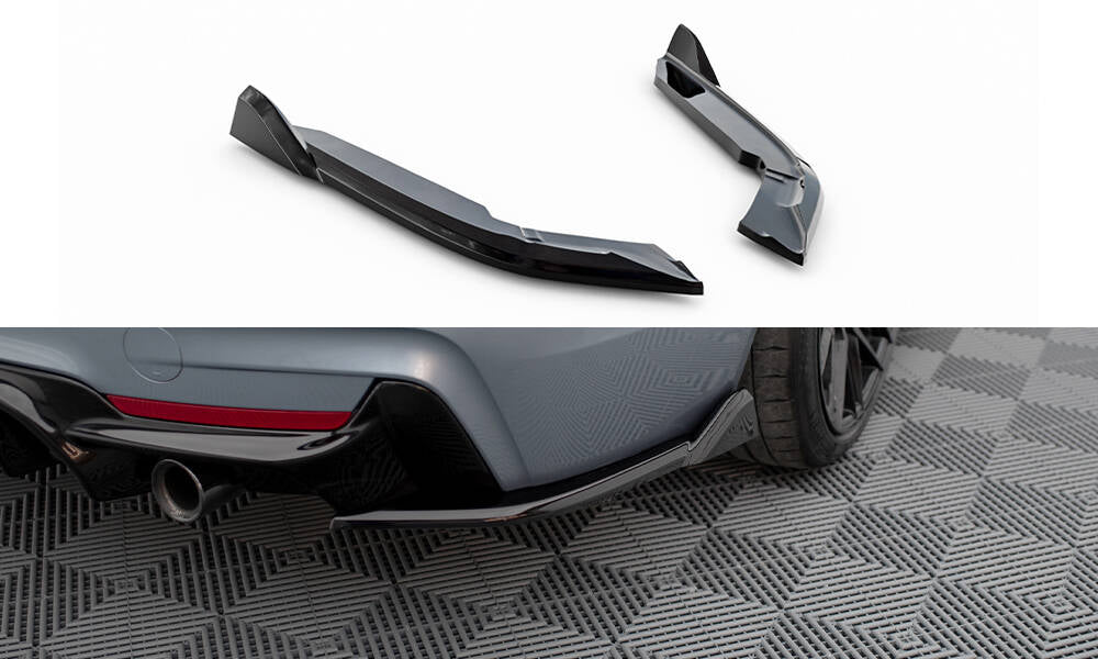Maxton Design Heck Ansatz Flaps Diffusor V.5 passend für BMW 4er Coupe M-Paket F32 schwarz Hochglanz