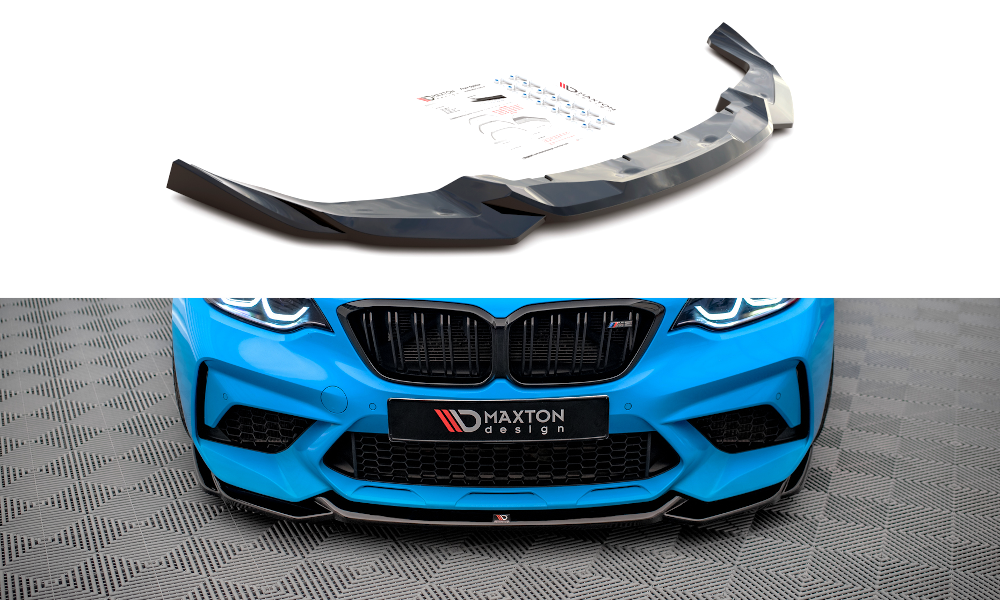 Maxton Design Street+ Spoilerlippe Front Ansatz V.1 passend für BMW M2 Competition F87 schwarz Hochglanz