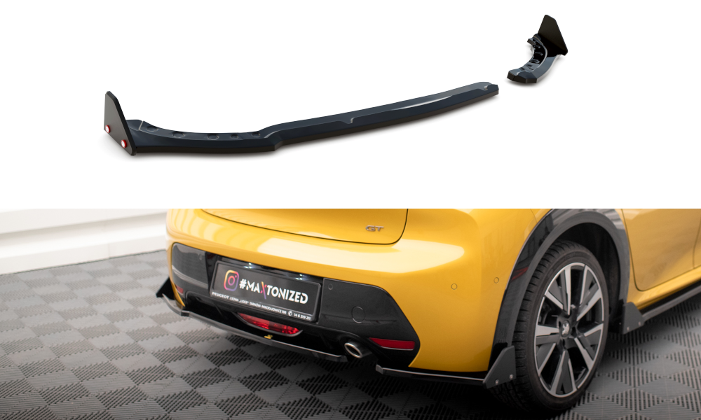 Maxton Design Heck Ansatz Flaps Diffusor V.1 + Flaps passend für Peugeot 208 GT Mk2