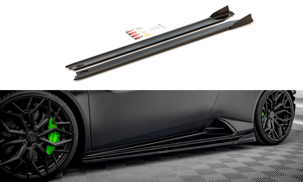 Maxton Design Street+ Seitenschweller Leisten passend für Lamborghini Huracan EVO schwarz Hochglanz