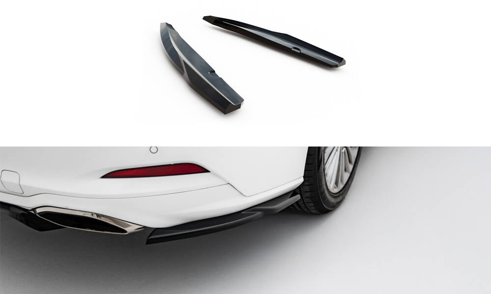 Maxton Design Heck Ansatz Flaps Diffusor passend für Ford Focus Vignale Kombi Mk4 schwarz Hochglanz