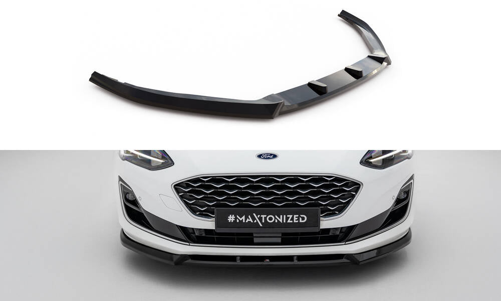 Maxton Design Street+ Spoilerlippe Front Ansatz V.2 passend für Ford Focus Vignale Mk4 schwarz Hochglanz