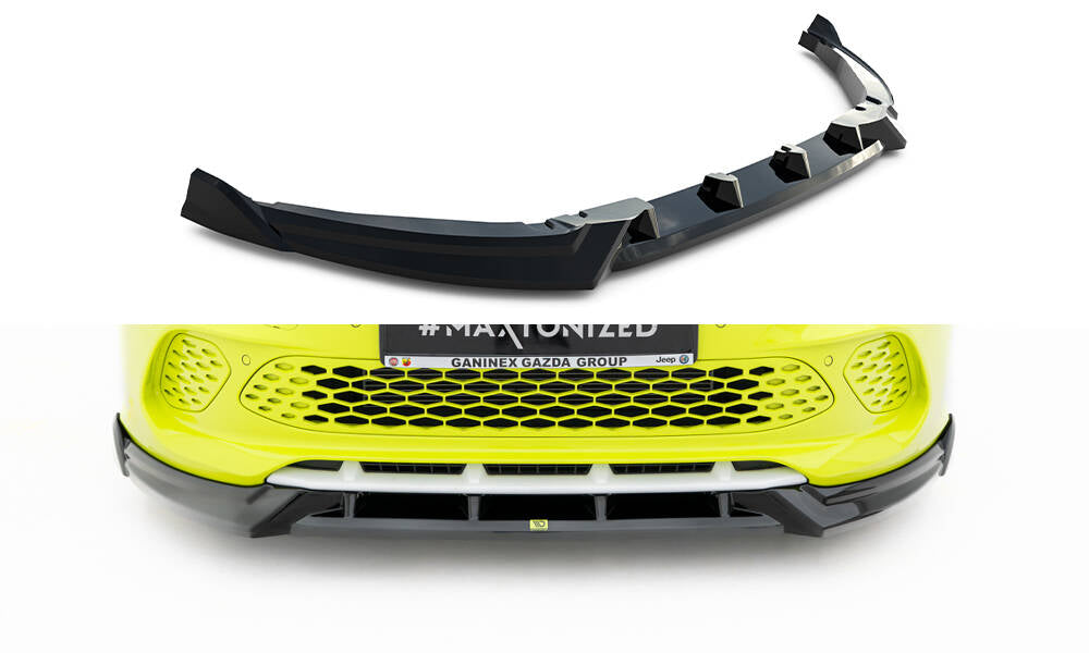 Maxton Design Street+ Spoilerlippe Front Ansatz passend für Abarth 500e schwarz Hochglanz