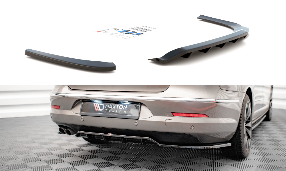 Maxton Design Street+ Mittlerer Diffusor RACE passend für VW Passat CC schwarz Hochglanz