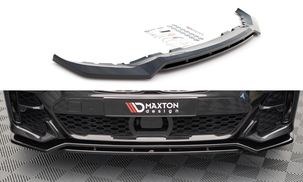 Maxton Design Street+ Spoilerlippe Front Ansatz V.1 passend für BMW X7 M-Paket G07 schwarz Hochglanz