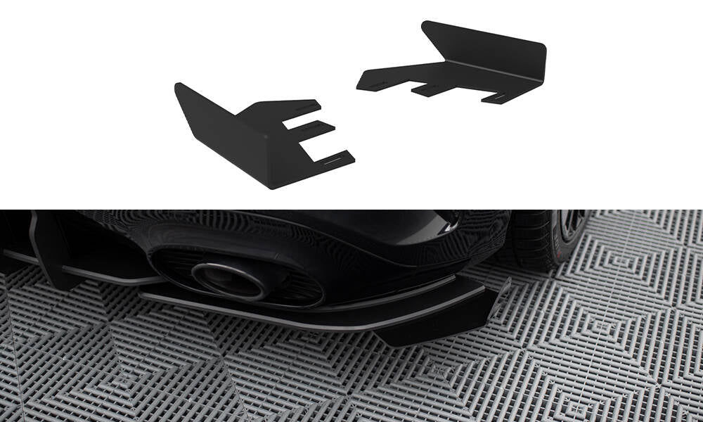 Maxton Design Hintere Seiten Flaps passend für Mercedes-AMG A35 Hatchback W177 schwarz Hochglanz