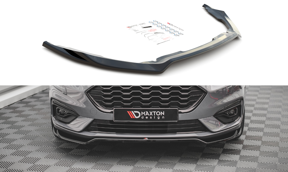 Maxton Design Street+ Spoilerlippe Front Ansatz V.1 passend für Ford Mondeo ST-Line Mk5 Facelift schwarz Hochglanz
