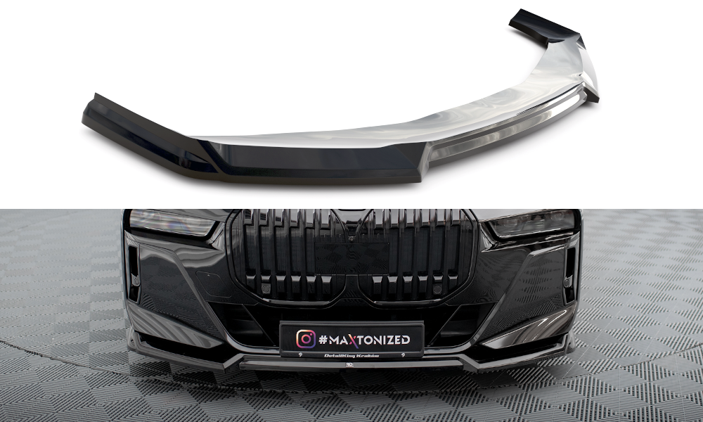 Maxton Design Street+ Spoilerlippe Front Ansatz V.3 passend für BMW 7 M-Paket / M760e / i7 M-Paket G70 schwarz Hochglanz