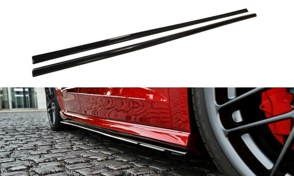 Maxton Design Street+ Seitenschweller Leisten passend für V.1 passend für Audi S3 / A3 S-Line Sportback 8V / 8V Facelift schwarz Hochglanz