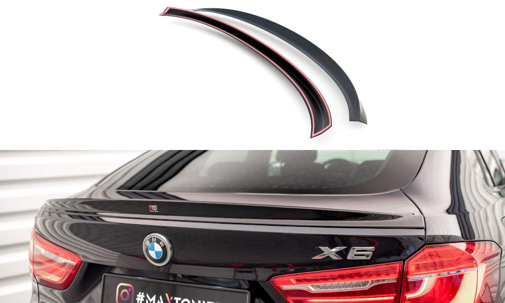 Maxton Design 3D Spoiler CAP V.2 passend für BMW X6 F16 M-Paket / X6 M F86 schwarz Hochglanz