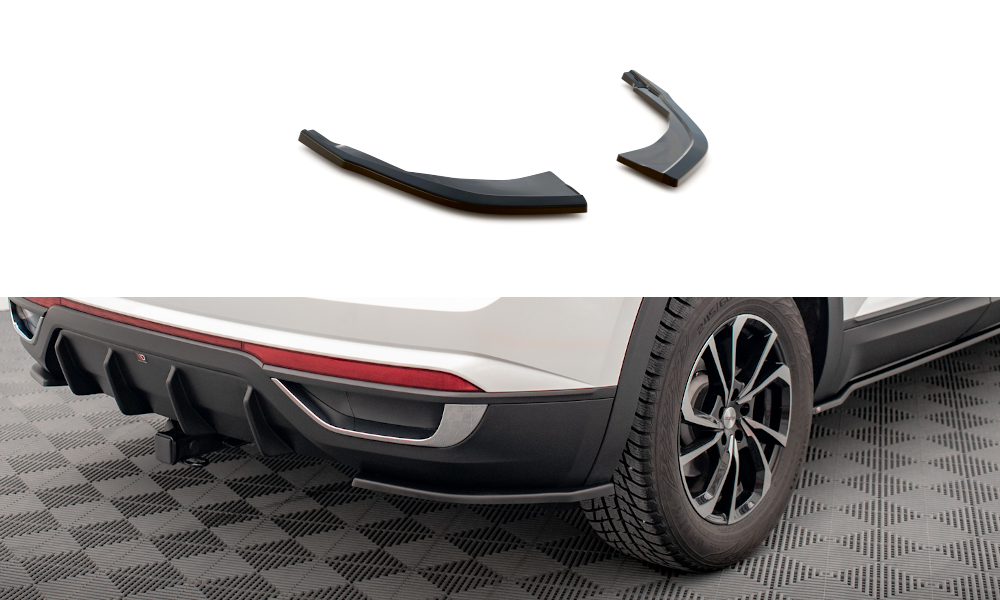 Maxton Design Heck Ansatz Flaps Diffusor passend für VW Atlas Cross schwarz Hochglanz