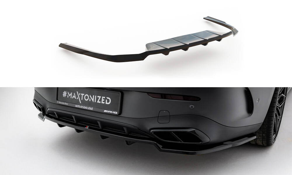 Maxton Design Street+ Mittlerer Diffusor RACE passend für Mercedes-Benz CLE AMG-Line C236 schwarz Hochglanz