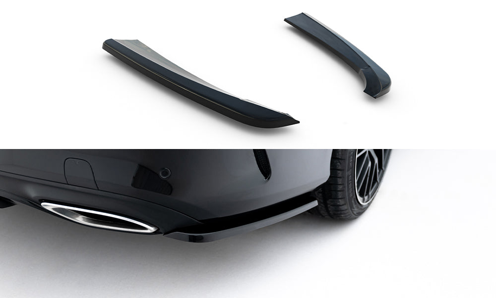 Maxton Design Heck Ansatz Flaps Diffusor passend für Mercedes- Benz C Coupe AMG-Line C205 schwarz Hochglanz