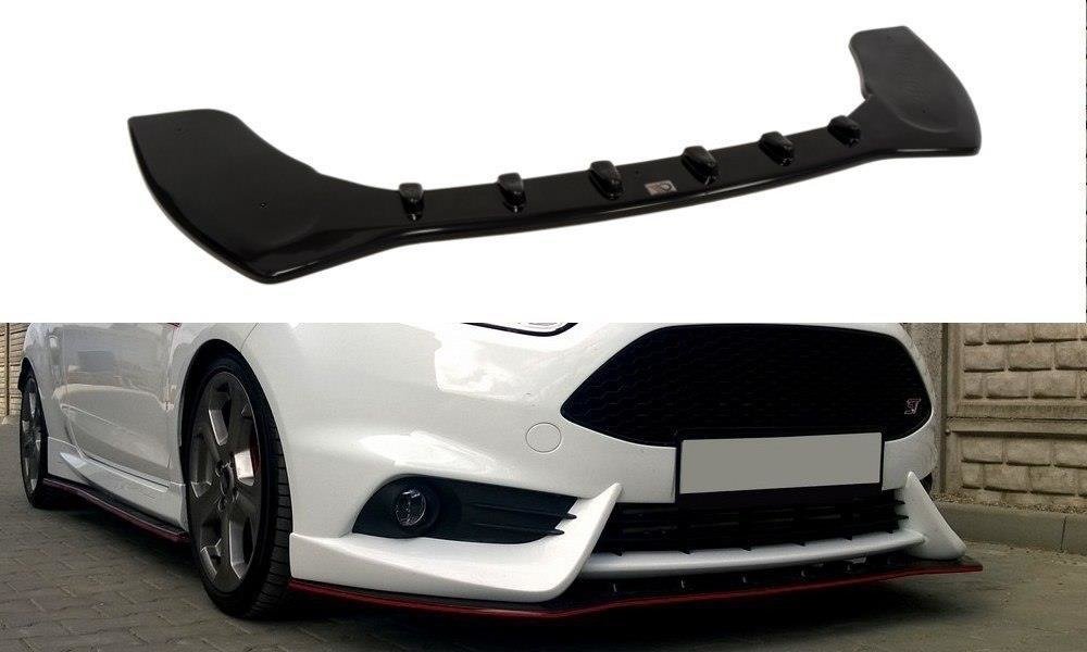 Maxton Design Street+ Spoilerlippe Front Ansatz passend für Ford Fiesta ST Mk7 FL (Mit Maxton Design Stoßstange) schwarz Hochglanz