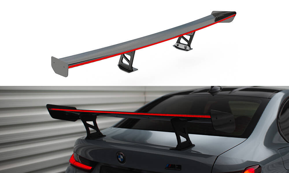 Maxton Design Carbon Spoiler With Internal Brackets Uprights + LED BMW M3 G80 / M340i G20 / 3 M-Paket G20 / 3 Standard G20 für BMW 3er G20