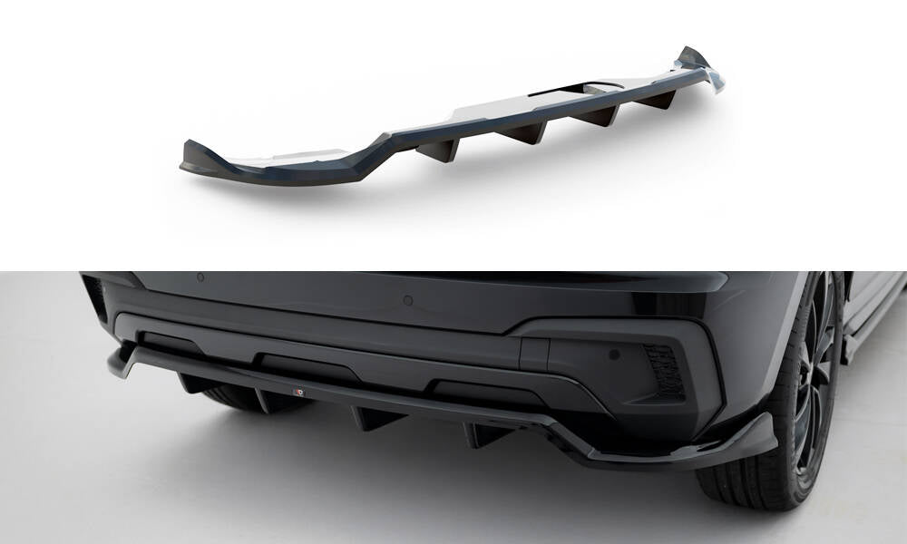 Maxton Design Street+ Mittlerer Diffusor RACE passend für Skoda Kamiq Monte Carlo Mk1 Facelift schwarz Hochglanz