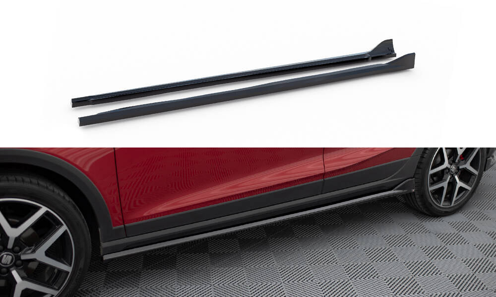 Maxton Design Street+ Seitenschweller Leisten passend für Seat Arona FR Mk1 schwarz Hochglanz