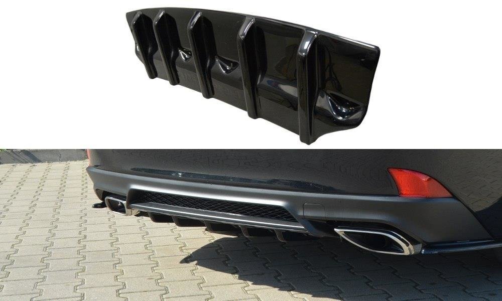 Maxton Design Diffusor Heck Ansatz passend für Lexus IS Mk3 Facelift T schwarz Hochglanz