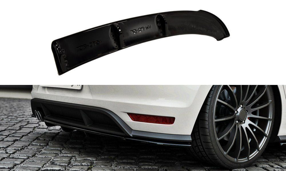 Maxton Design Diffusor Heck Ansatz passend für DTM LOOK VW Polo GTI Mk5 Facelift schwarz Hochglanz