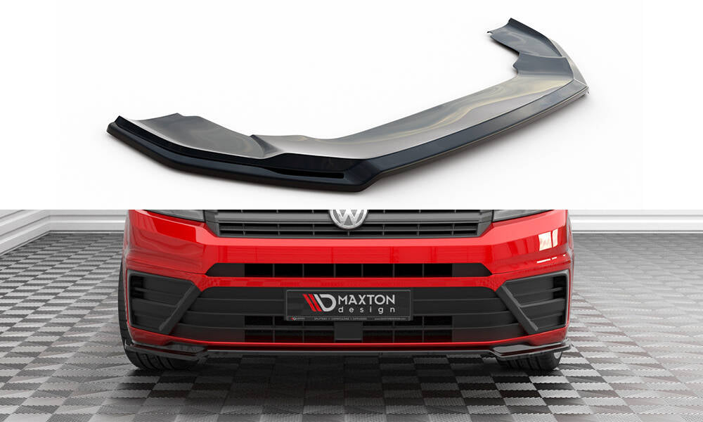 Maxton Design Street+ Spoilerlippe Front Ansatz V.2 passend für VW Crafter Mk2 schwarz Hochglanz