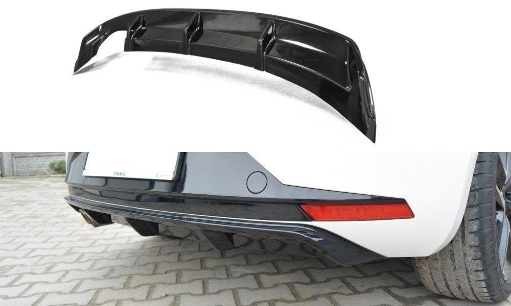 Maxton Design Diffusor Heck Ansatz passend für SEAT LEON III FR schwarz Hochglanz
