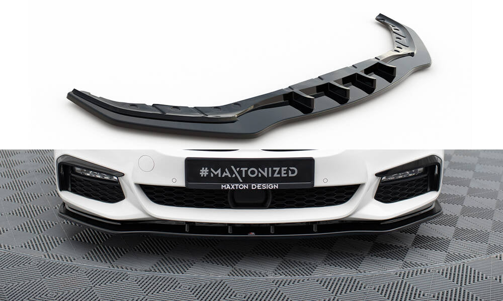 Maxton Design Street+ Spoilerlippe Front Ansatz V.1 passend für BMW 5er M-Paket / M550d / M550i G30/ G31 M-Paket schwarz Hochglanz