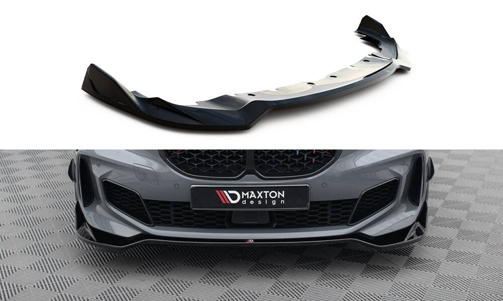 Maxton Design Street+ Spoilerlippe Front Ansatz V.5 passend für BMW 1er M-Paket / M135i / 128ti F40 schwarz Hochglanz