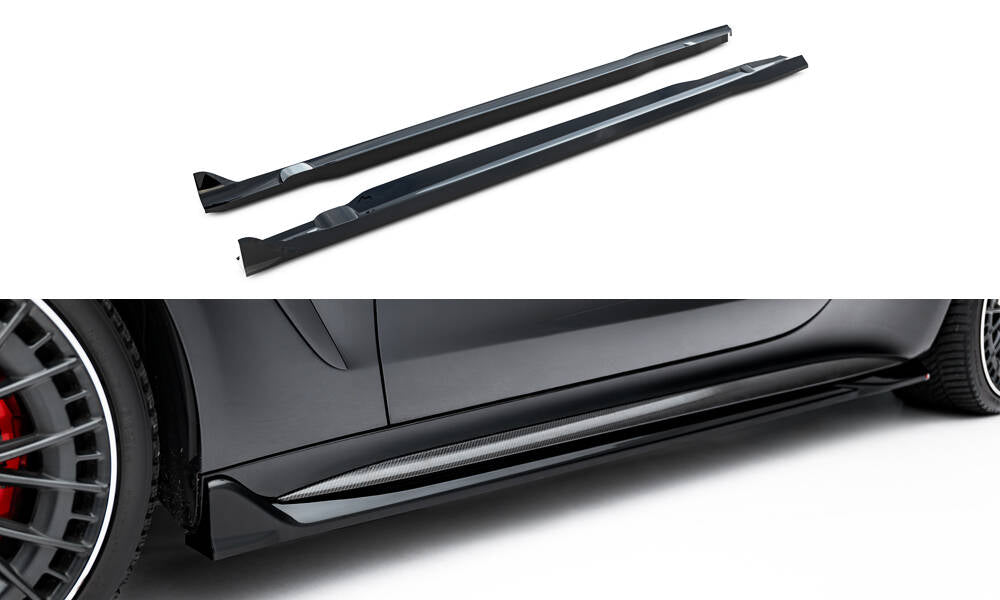 Maxton Design Street+ Seitenschweller Leisten passend für Mercedes-AMG CLE 53 C236 schwarz Hochglanz