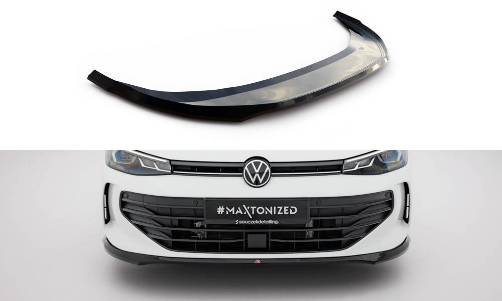 Maxton Design Street+ Spoilerlippe Front Ansatz V.1 passend für VW Passat B9 schwarz Hochglanz