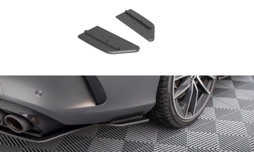 Maxton Design Street Pro Heck Ansatz Flaps Diffusor passend für Mercedes-AMG C43 Coupe / Cabrio C205 Facelift / A205 Facelift