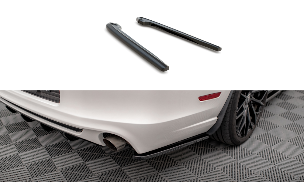 Maxton Design Heck Ansatz Flaps Diffusor passend für Ford Mustang Mk5 Facelift schwarz Hochglanz
