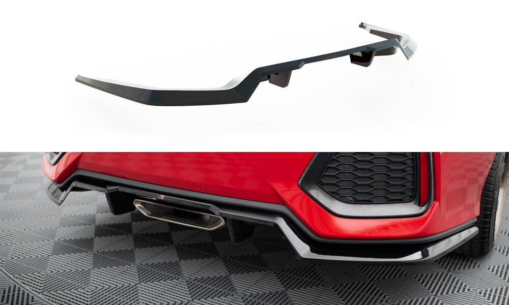 Maxton Design Street+ Mittlerer Diffusor RACE passend für Honda Civic SI Mk10 schwarz Hochglanz