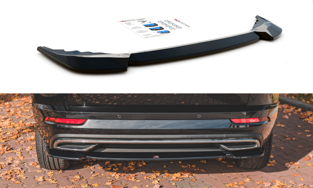 Maxton Design Heckansatz Skoda Karoq Sportline schwarz Hochglanz für Skoda Karoq Mk1