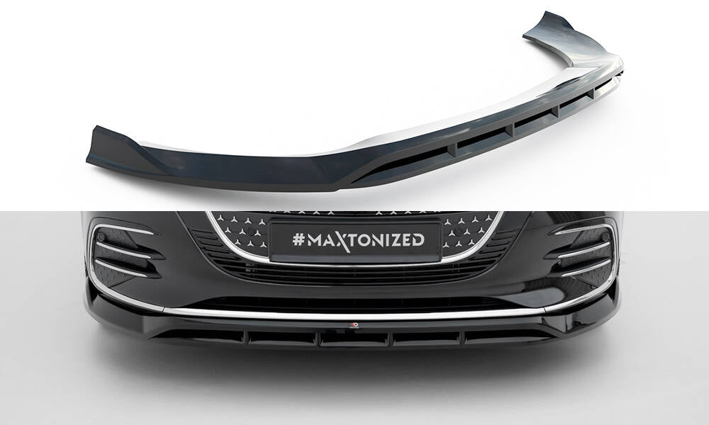 Maxton Design Street+ Spoilerlippe Front Ansatz passend für Mercedes-Benz V / Vito AMG-Line W447 Facelift 2 schwarz Hochglanz