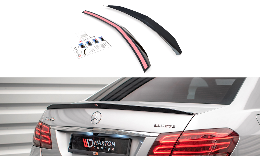 Maxton Design Spoiler CAP passend für Mercedes-Benz E63 AMG / AMG-Line / Standard Limousine W212 Facelift schwarz Hochglanz